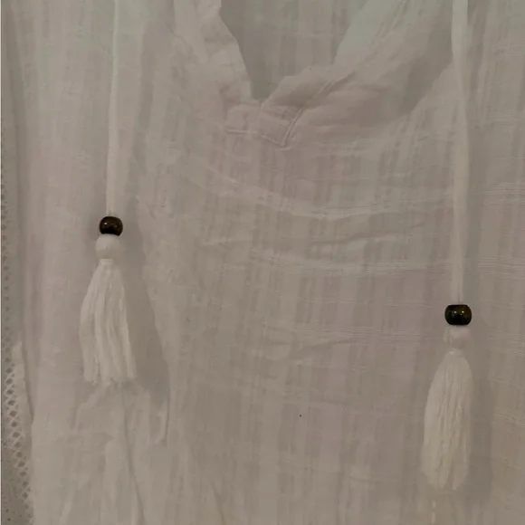 Vintage Havana White Boho Blouse with Crochet Details - Picture 3 of 6